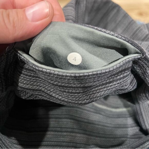 Lululemon Wunder Under Crop Textured Stripe Slate Deep Coal Women’s 4 - Picture 3 of 6